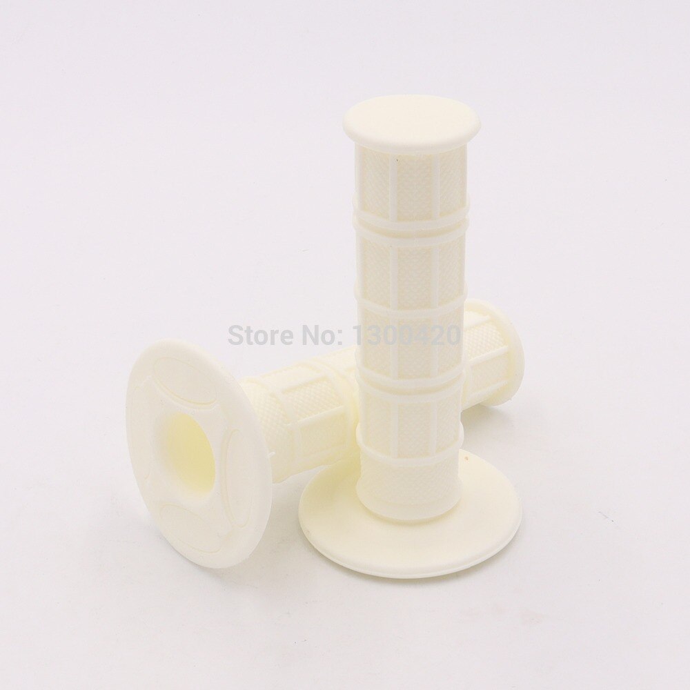 1 Pair Universal Soft Rubber 7/8" Throttle Handle Hand Grips for MX Pit Bike: White