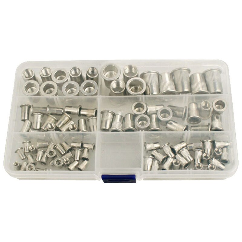 93Pcs Stainless Steel Rivet Nut Insert Nut Nut KIT M3 M4 M5 M6 M8 M10 Rivet Nut Vertical Grain Rivet Nut: Default Title