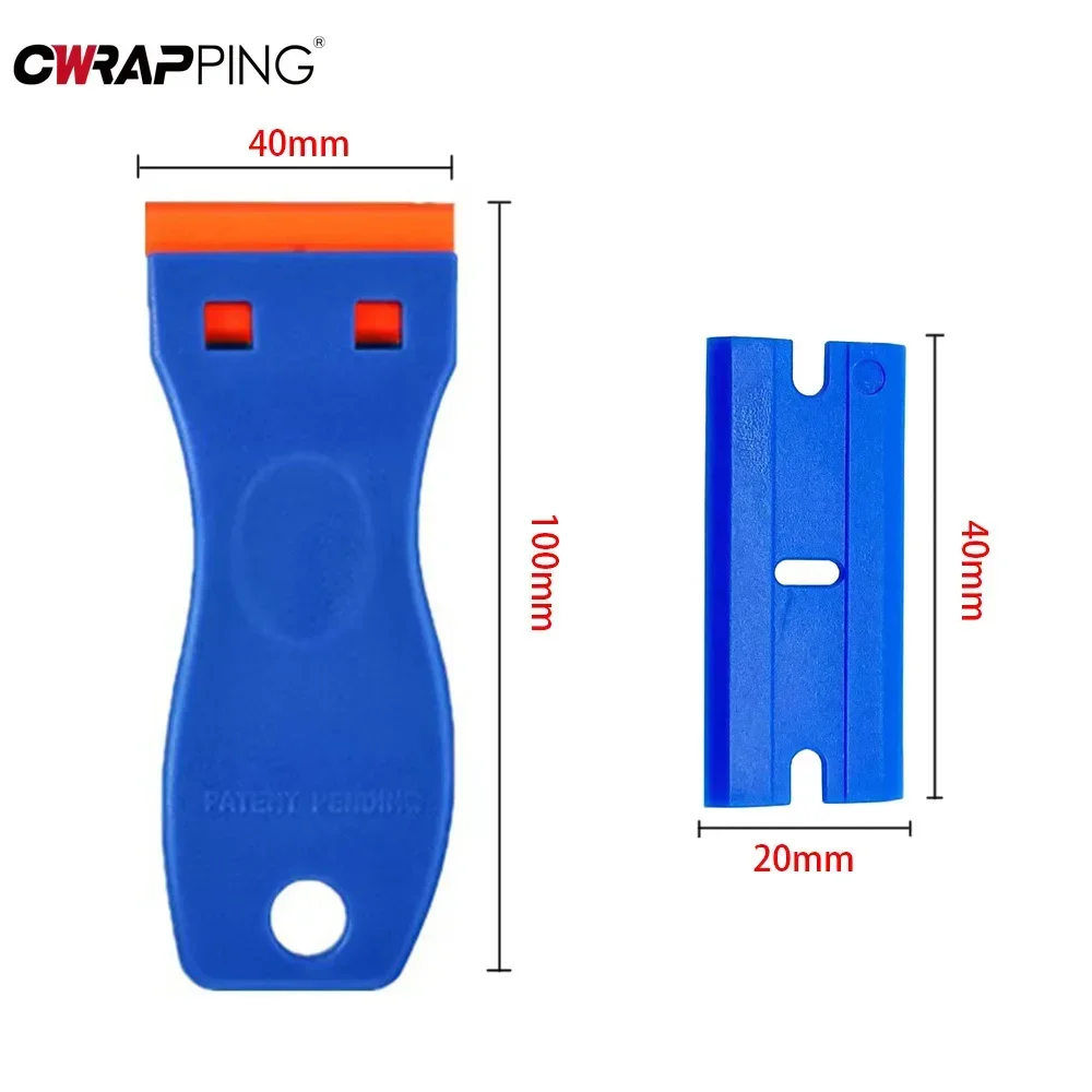 Plastic Razor Blade Scrapers Auto Glass with Blades Window Glue Remover Window Glass Clean Scraper Car Vinyl Wrap Tools Kit