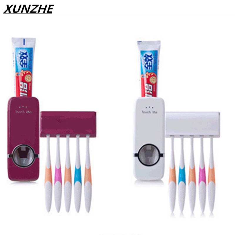 Dispensador automático de pasta de dientes Minions, juego de soporte para cepillo de dientes, juego de baño familiar, estante de montaje en pared, accesorios de baño