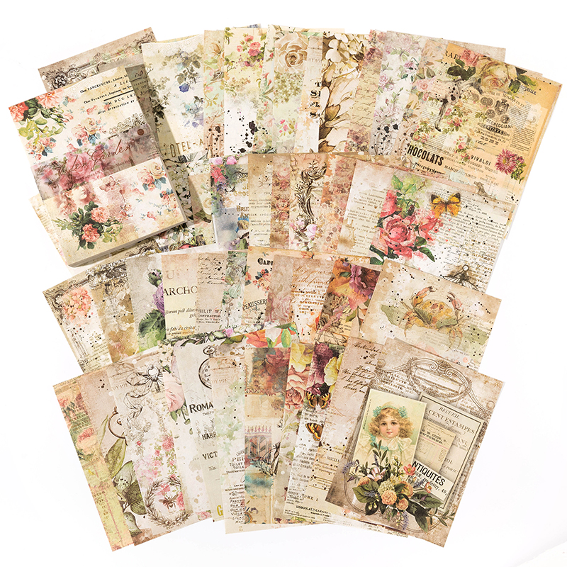 100 pièces matériel Vintage Journal Album fond papier bricolage décoration papier coloré Scrapbooking indésirable Journal papeterie fournitures: vert clair