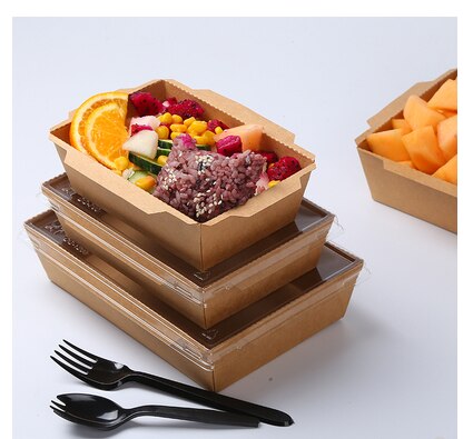 Engangs emballage kraftpapir boks pakning takeaway madpakke sushi boks boite de conservation alimentaire
