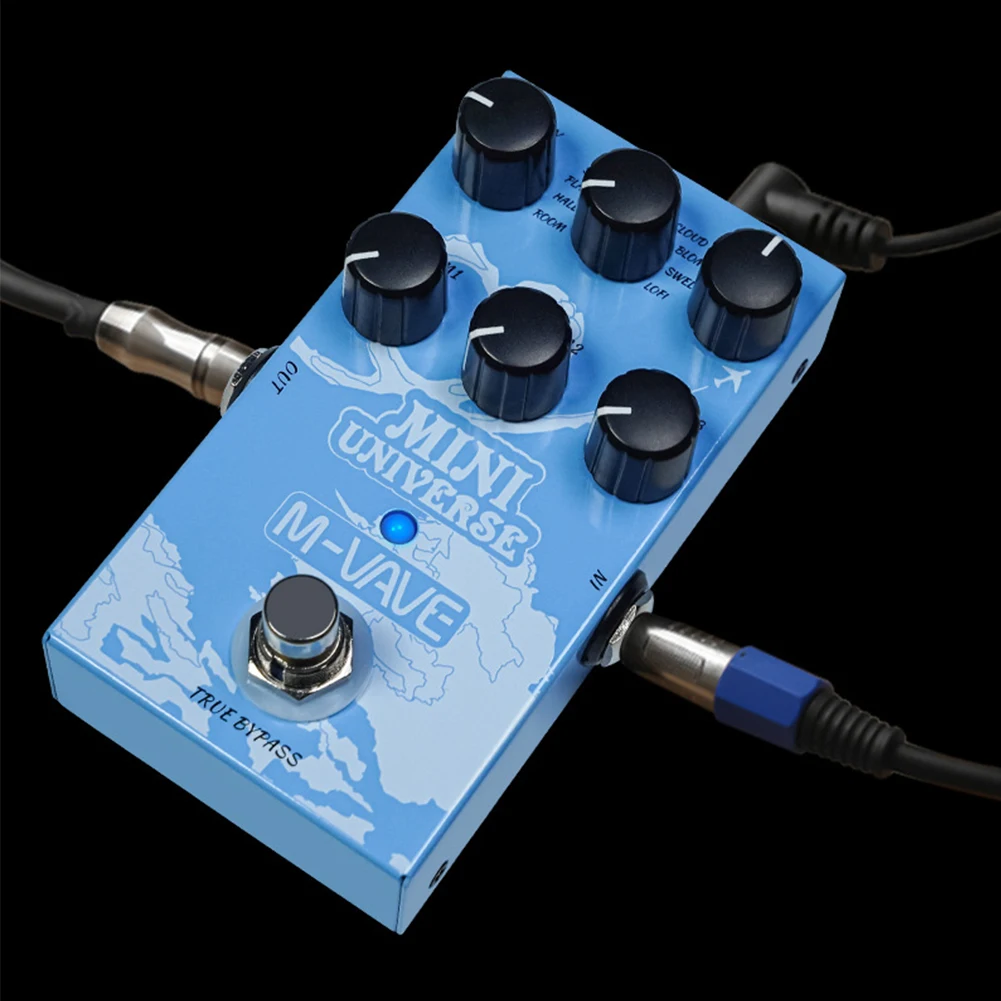 M-VAVA Mini-Universe Pedal de reverberación digital Pedal de guitarra de reverberación analógica Pedal de 9 tonos de reverberación puro para música de bajo eléctrico