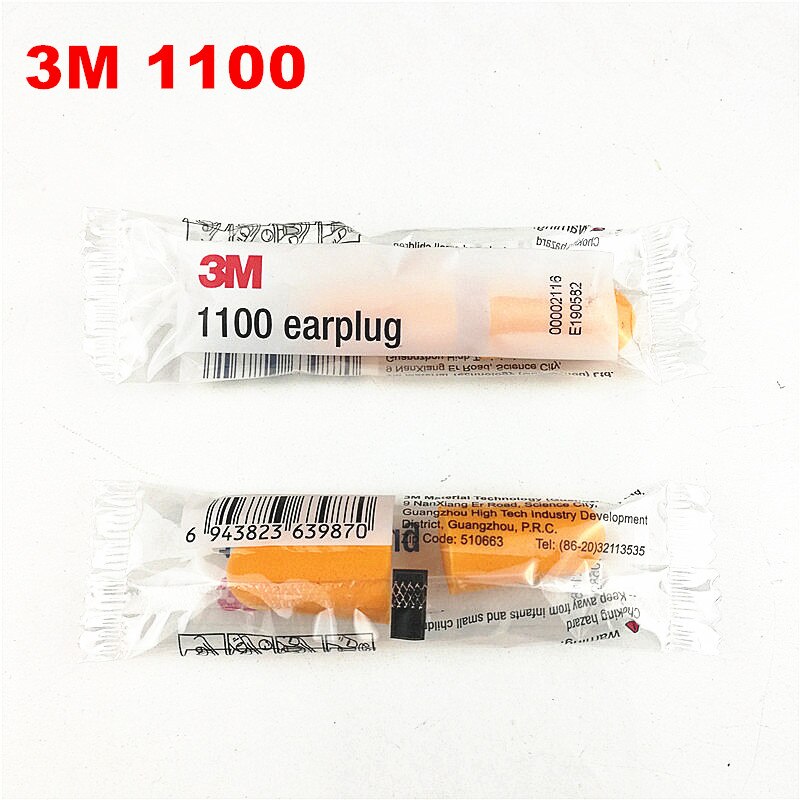 30pairs/lot 3M 1100 Disposable EarPlug Foam Noise Reducer