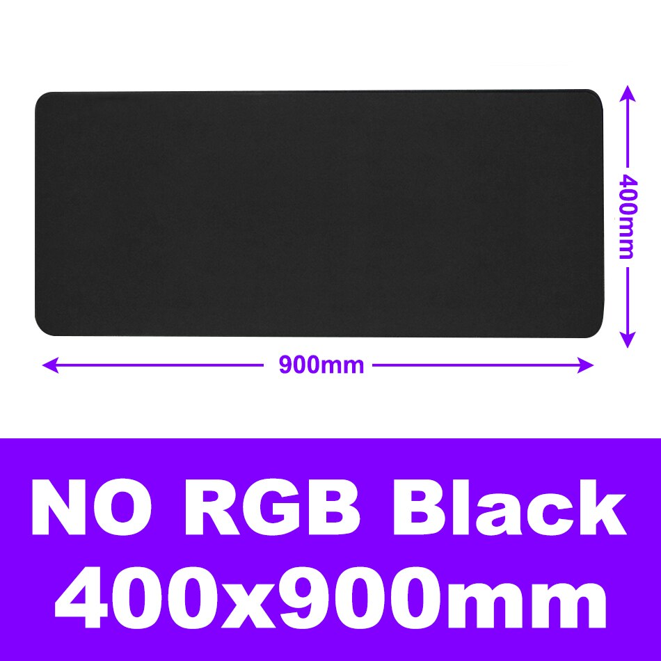 Black RGB Mouse Pad LED Gamer Mousepad Large Keyboard Pad XXL Mouse Carpet Full Desk Mat Gaming Accessories with Backlit 90x40cm: Black 400X900