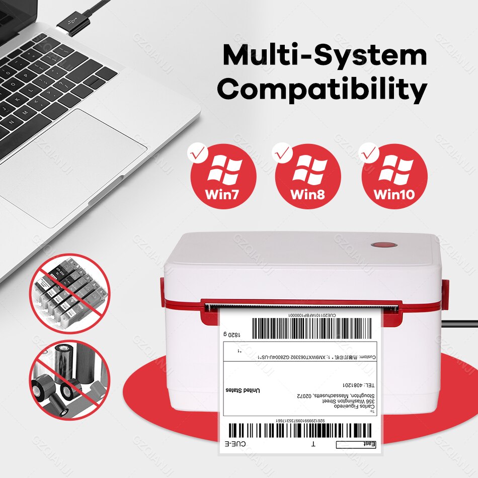 Lastest USB Thermal Address Printer Waybill 100 110mm Label Printer For Express Logistic Label Paper Roll