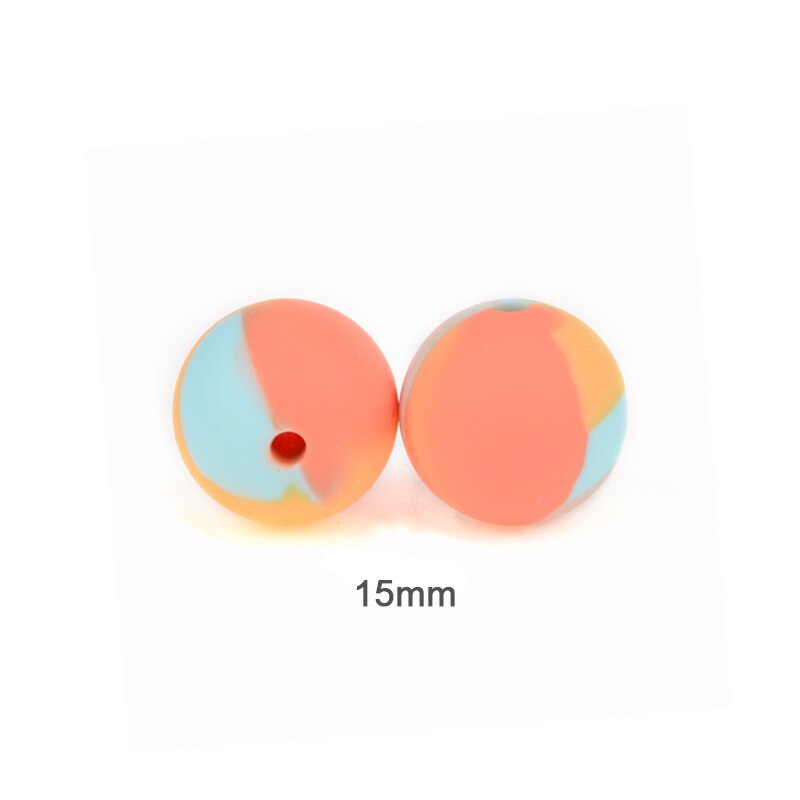 Perles de dentition en silicone, de 12/15/19mm pour bébé, ensemble de 10 pièces pour bricolage, boules imprimées à motifs dalmatien, couleurs bariolées et léopard sans BPA, pince de tétine gratuite à fabriquer