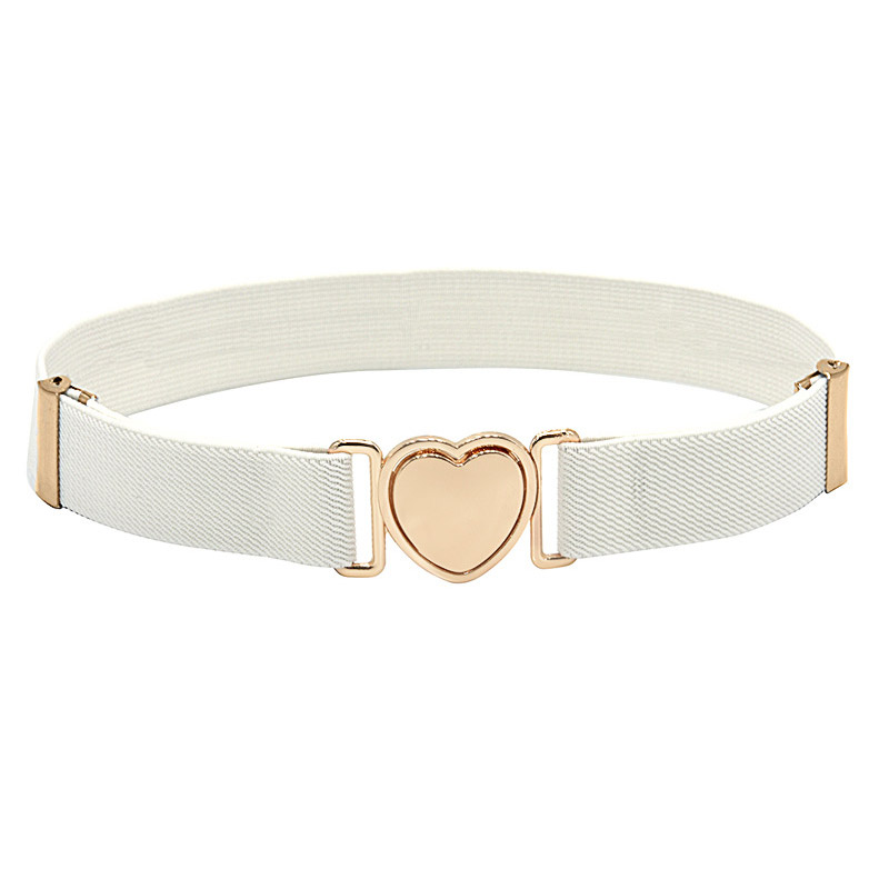 Style Heart Shape Buckle Stretch Belts Children Girls Multicolor Adjustable Elastic Waist Belts with for Dress Pants