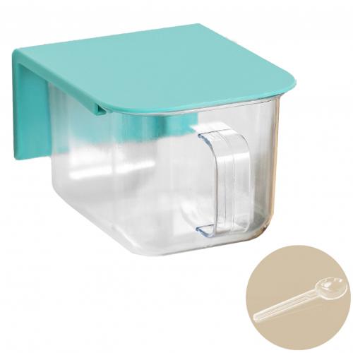 1 Grid Spoon Rack Kitchen Container With Lid Seasoning Box Herb Spices Storage Container Cooking Seasoning With Desk Handle: Light Blue