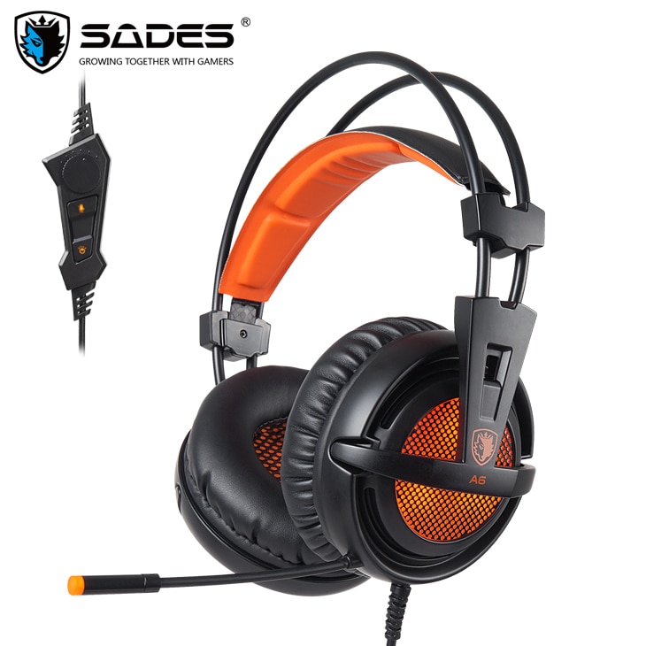 SADES A6-auriculares, USB de Gaming por juego, auriculares profesionales Surround con cable y micrófono para ordenador, PC y jugador, 7,1