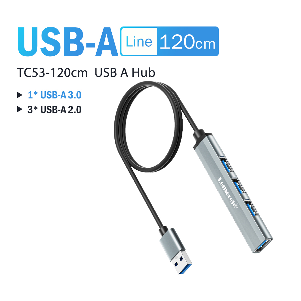 Lemorele USB Hub tipo C Hub USB3.0 OTG 4 puertos USB C/A HUB adaptador multidivisor accesorios de ordenador portátil para Lenovo Macbook Pro: Rojo