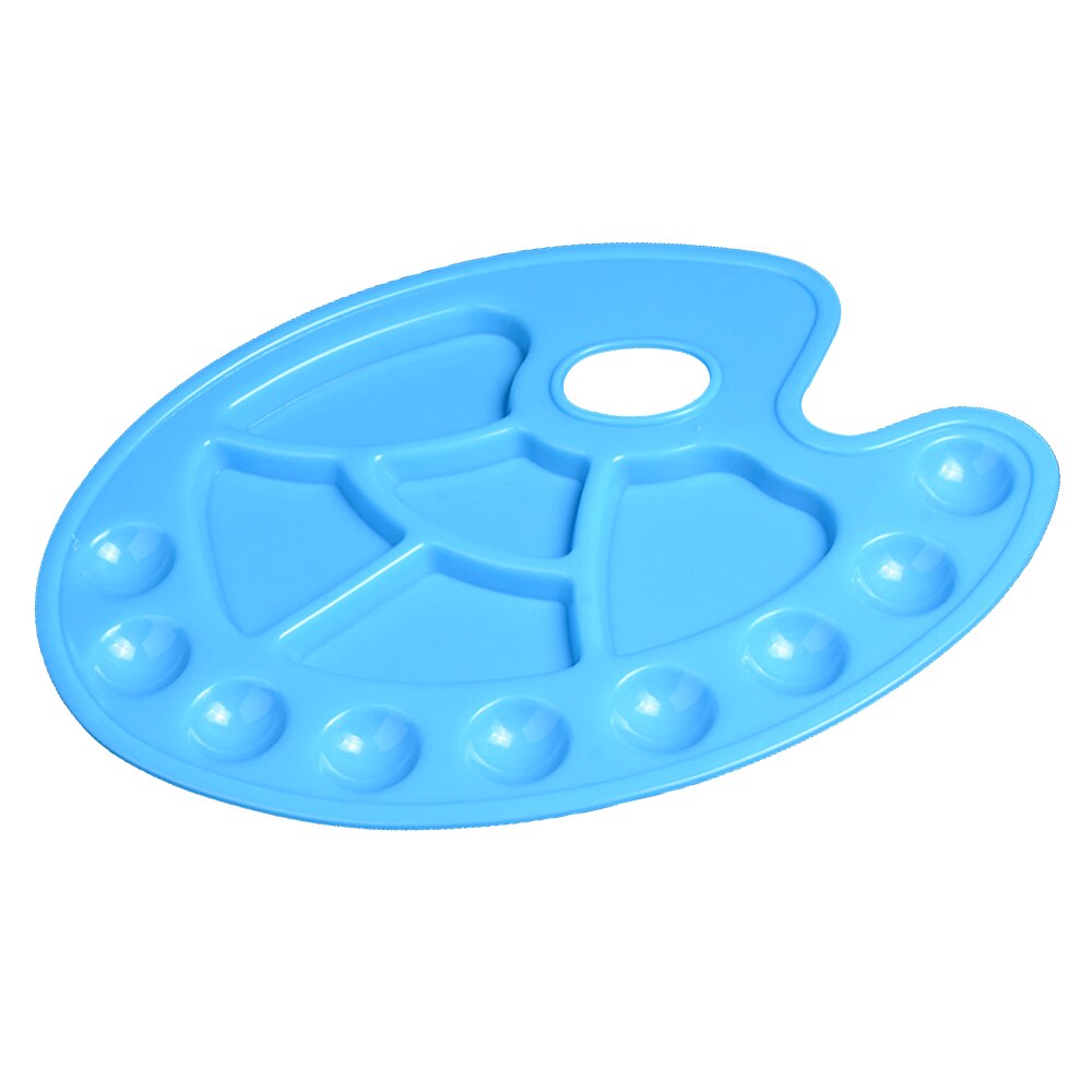 Pintura acrílica do ofício do óleo da cor da água diy bandeja plástica da pintura da paleta grande com furo do polegar para segurar e misturar cores: Azul