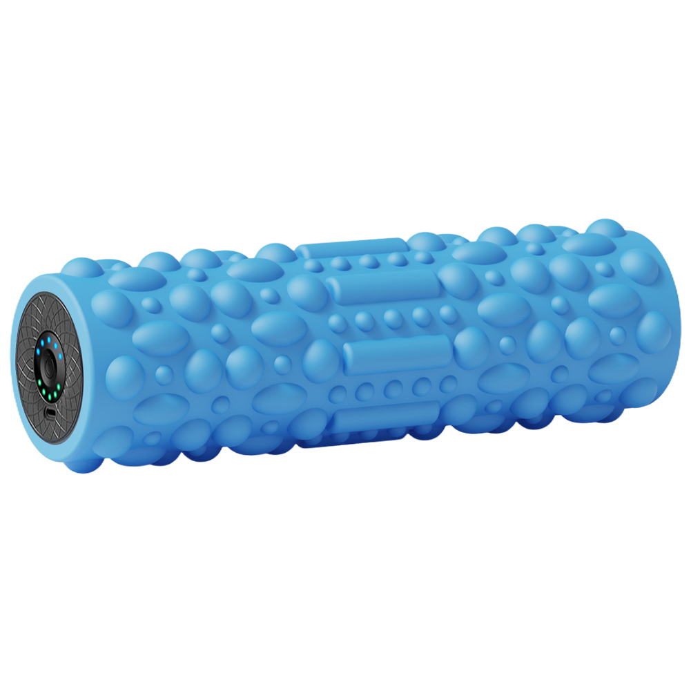 Electric Vibrating Foam Roller Yoga Column Rechargeable Massage Column 5 Modes Exercise Roller for Bodybuilding: Blue