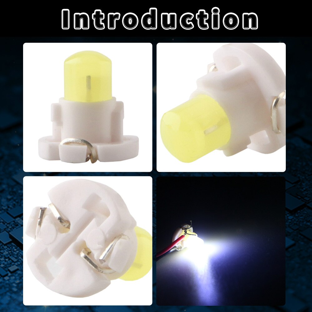 10 stuks  t4.2 cob 1 smd led dashboard instrumentenpaneel licht autolamp zij-indicator interieur wit rood amber groen: Wit