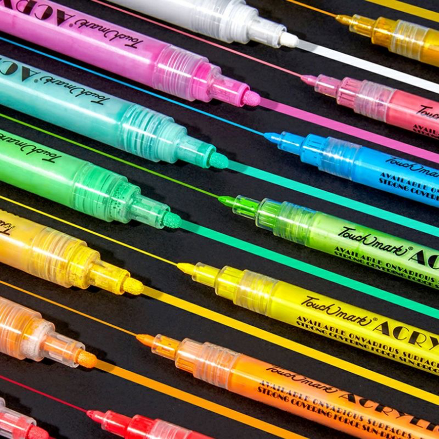 Marcadores de tinta acrílica de 60/48/36 cores-canetas metálicas brilhantes de 2.0mm para rocha, cerâmica, vidro, madeira, tecido, tela, canecas,