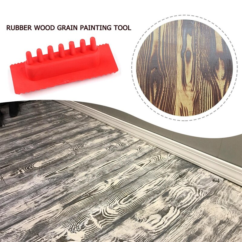 Imitación madera granulado patrón textura de la pared arte DIY cepillo goma pintura con vetas de madera herramienta decoración del hogar