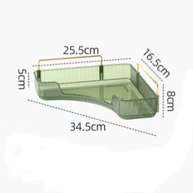 Triangular storage box rack, light luxury corner cosmetics rack, transparent bathroom jewelry rack.: plum