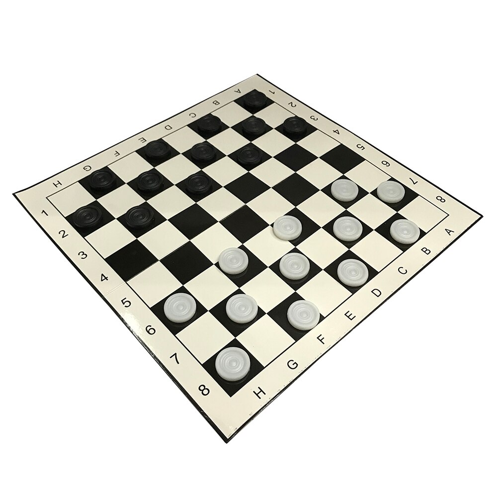 1 sæt ckeckers holdbart foldet plast sammenklappeligt træk skak skakbræt sæt til børn børn voksne