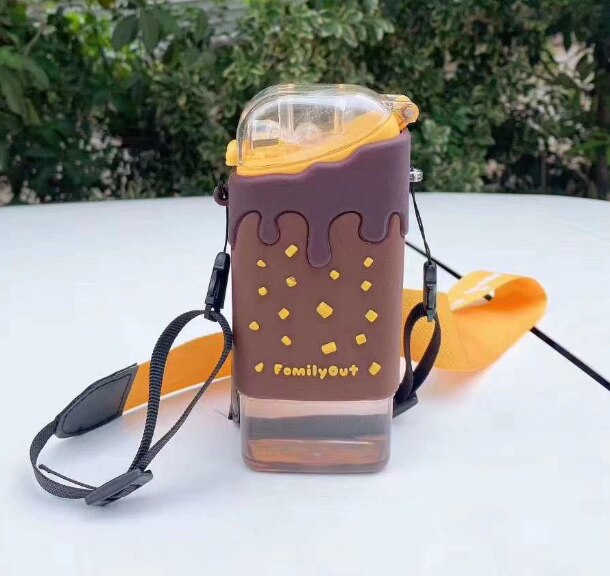 Cute Ice Cream Plastic Water Bottle with Straw Str... – Vicedeal