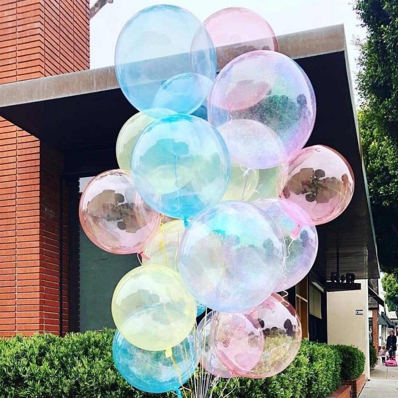 20 Stks/partij 12Inch Crystal Bubble Ballonnen Kleurrijke Transparante Latex Ballonnen Verjaardag Party Decor Bruiloft Zomer Helium Globals