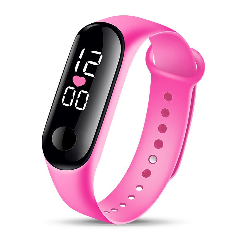 Sport digital klocka dam klockor elektronisk led manlig dam armbandsur för dam klocka herr kvinnlig armbandsur för pojkar flickor: Rosa
