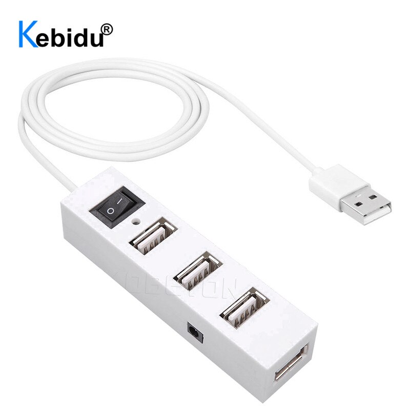 Kebidu External Multi Hub Expansion 4 Ports USB 2.0 On/Off Switch Splitter USB Hubs For Windows for XP Vista/7 for Mac OS 9.1