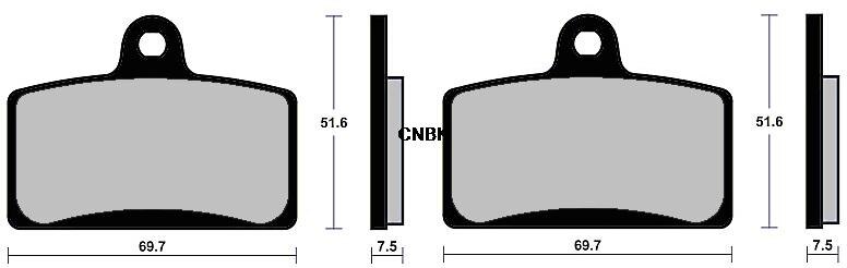 Brake Pad set for CONTI RX356 RX 356 V3 12" 17" wheels 2005 2006 / TOMOS SM125 SM 125 F Radial caliper 2006 2007