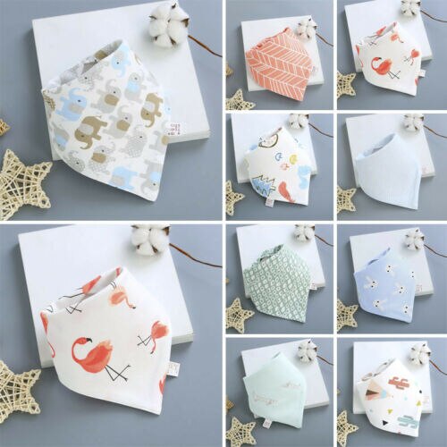 Baby bibs e cotton Cartoon Character Animal Print baby bandana bibs dribble bibs