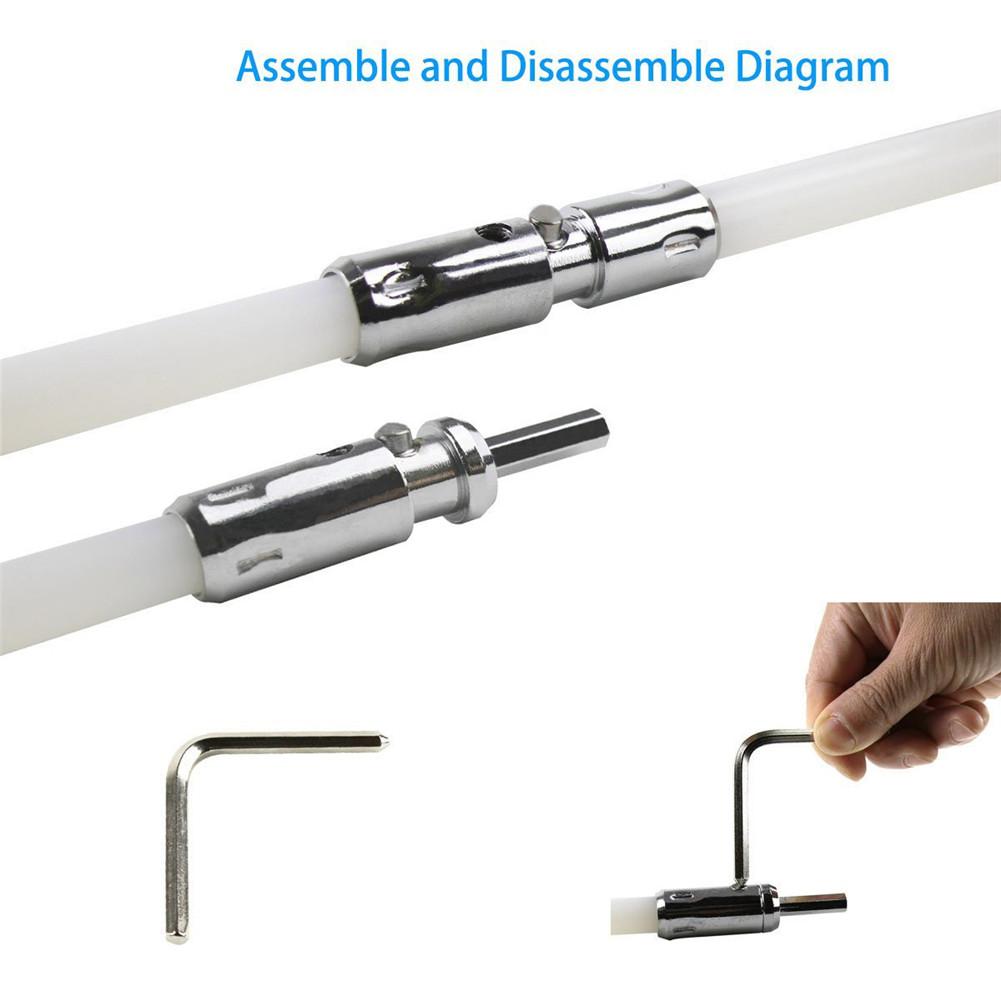 6/12M Nylon Rod Rotary Chimney Cleaning Kit Indoor Chimney Cleaning Brush And Rod Kit For Clean The Fireplace Flue