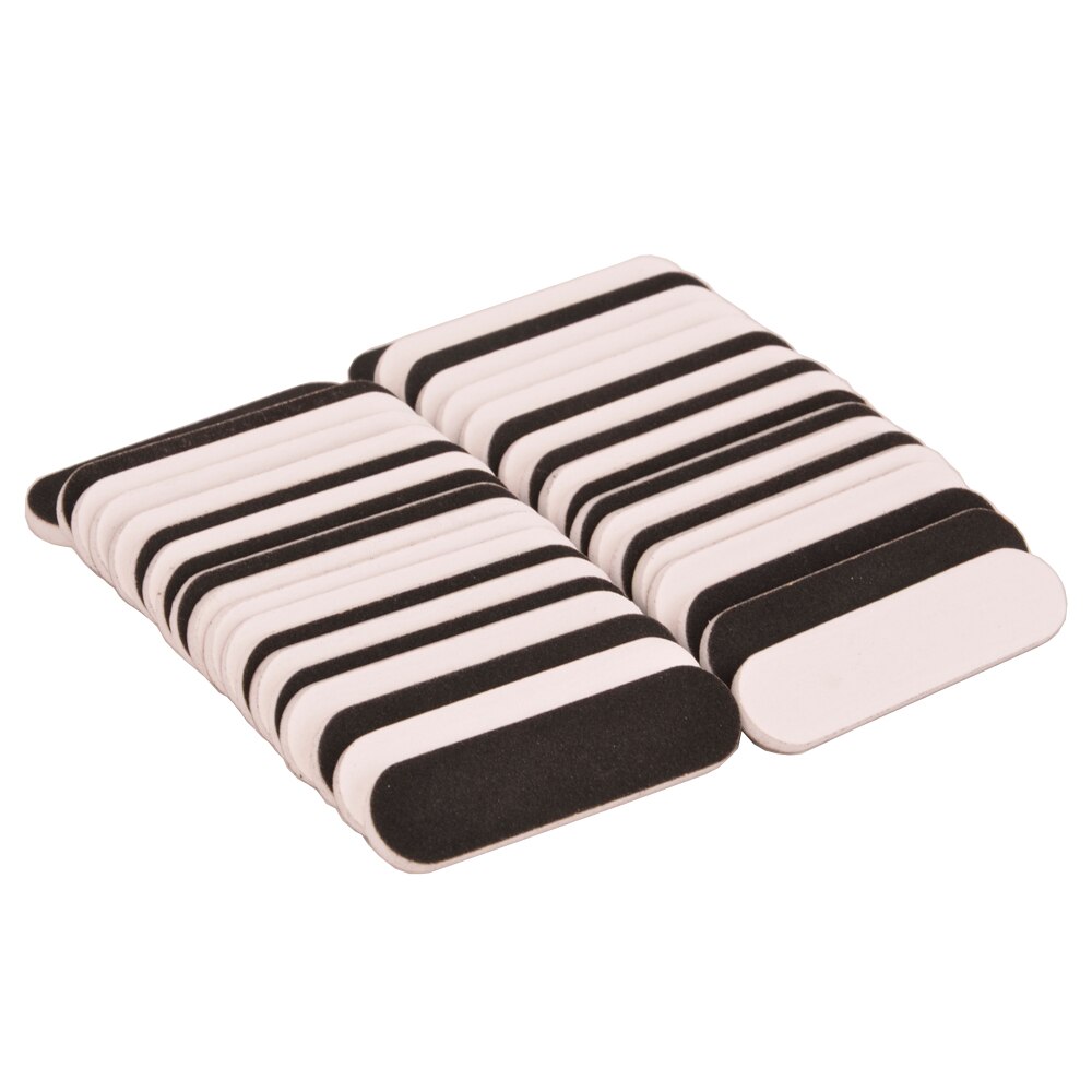 50 Stks/set Professionele Nagelvijlen 180/240 Grit Dubbel-Kanten Wit Zwart Schuren Buffer Polish Ing Nail Care Kleine Nail tool Bestand
