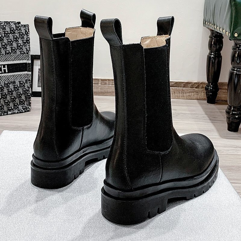 Chunky Boots Woman Shoes Winter Luxury Brand Chelsea Heel Female Platform Boots Lasdies