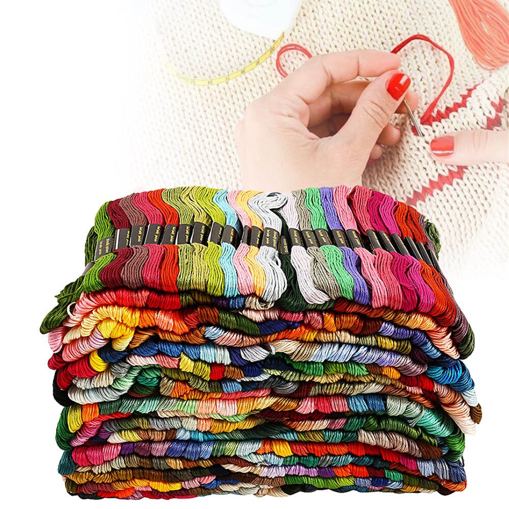 447 stücke Mix Farben Baumwolle Nähen Stränge Kreuz Stich Stickerei Gewinde Floss Kit DIY Nähen Werkzeuge