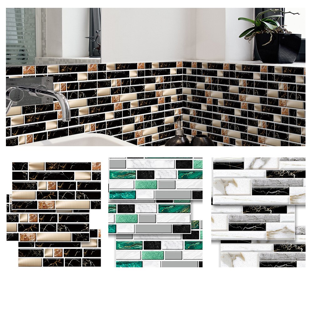 3d väggklistermärken självhäftande mosaikplattor väggdekal klistermärke gör-det-själv kök badrum heminredning