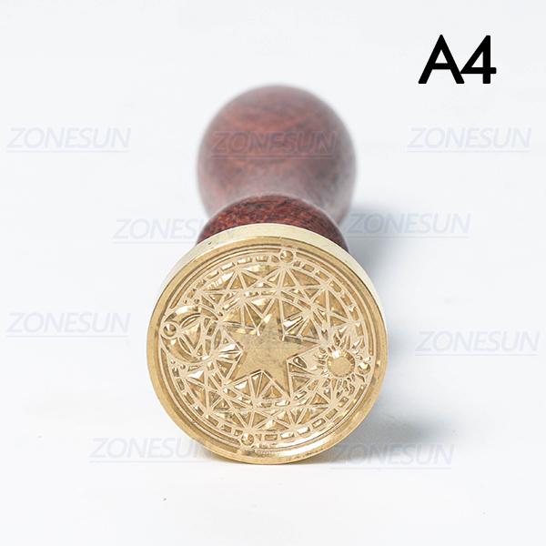 ZONESUN Badge Totem sello con mango de madera para embalaje sobres de cartas paquetes invitaciones de boda: A4