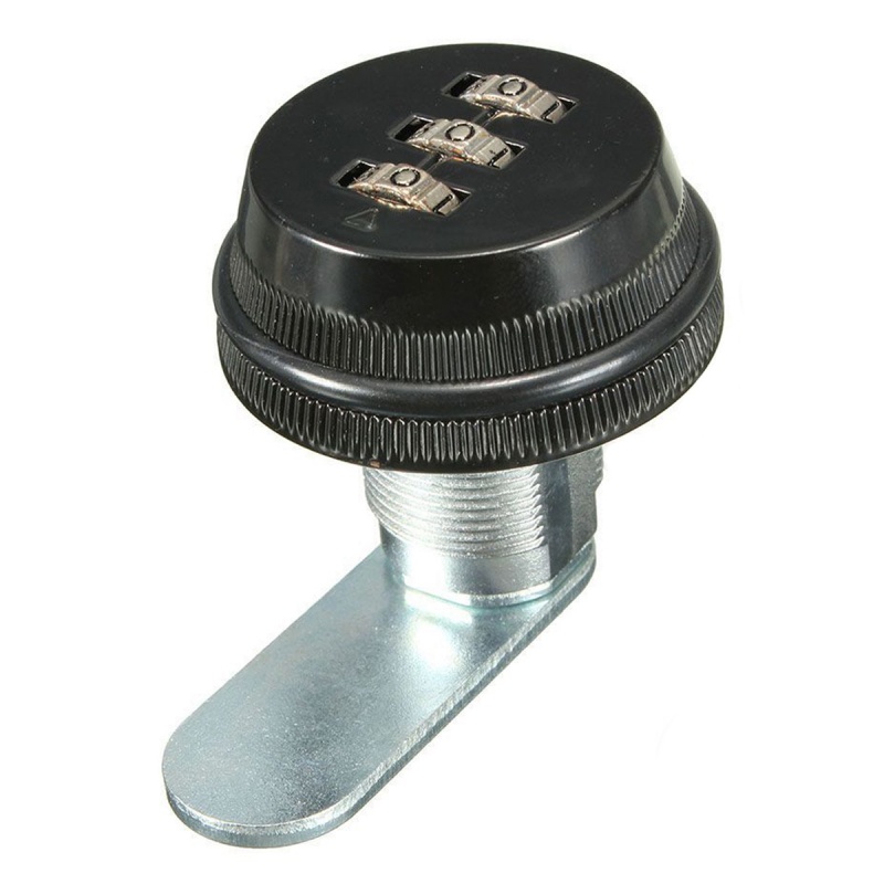 Alloy Code Combination Cam lock Keyless Post Mail Box Cabinet RV 3 Dial black: Default Title