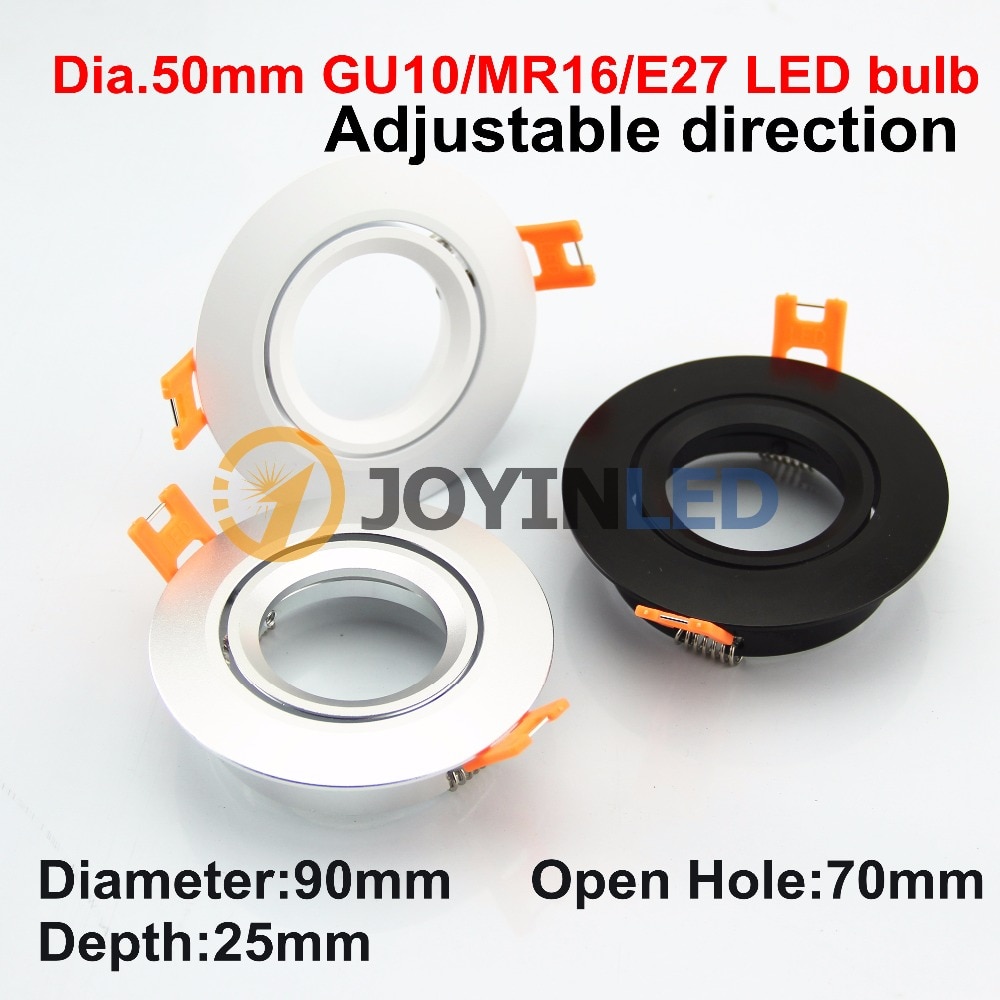 2 stuks Led Downlight Frame Gu10 Mr16 Halogeen Led Spot Verlichtingsarmaturen Wit Zwart Zilver Voor Thuis