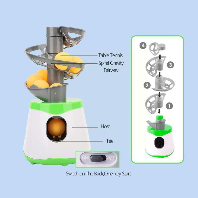 Mini Table Tennis Ball Machine Pvc Material Robot Service Pitching For Kids Trainer Sport Game Blue Green T2j3