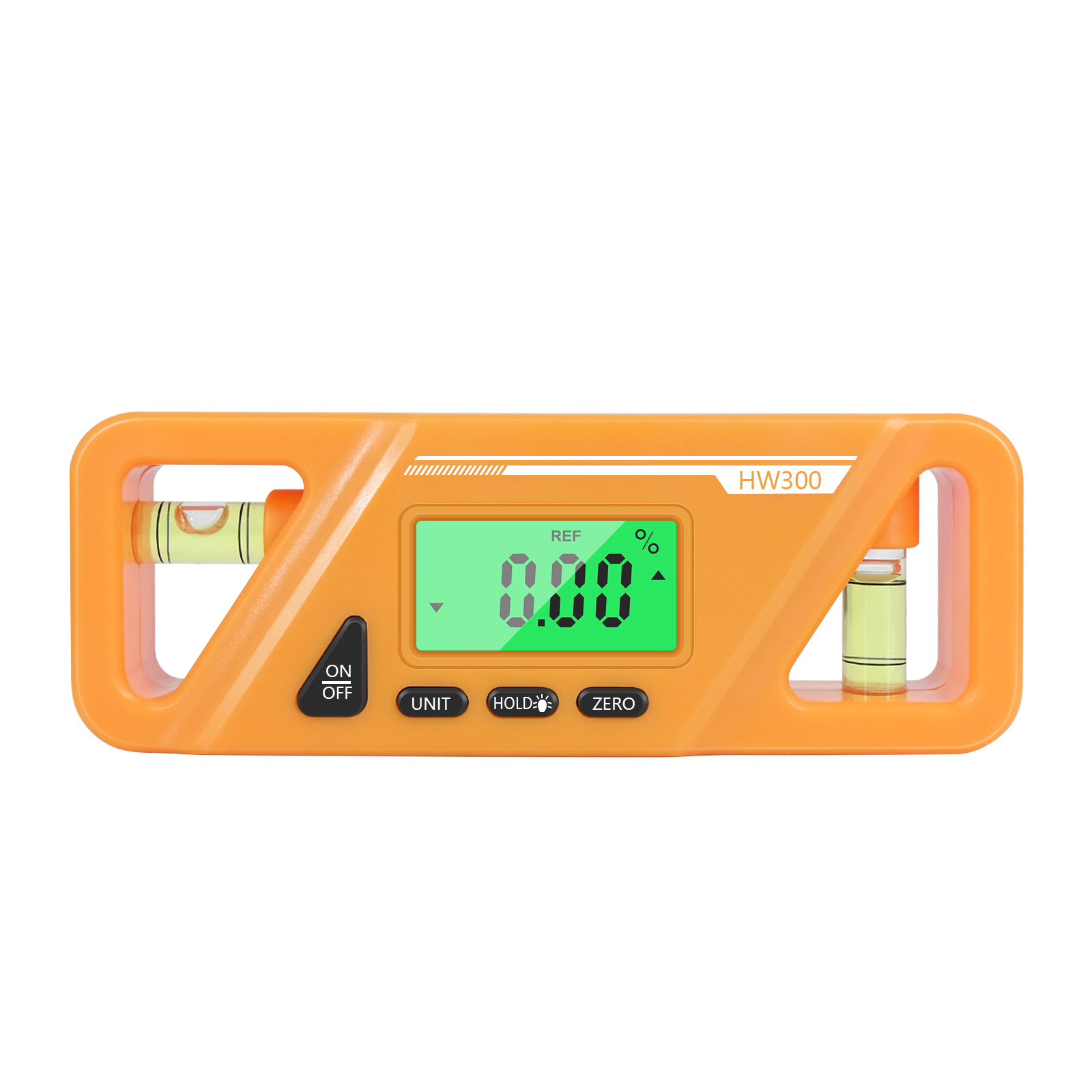 HW300 Inclinometer LCD Display Digital Protractor Level Meter Angle Measuring Inclinometer 90°Level Neodymium Magnetic Base: Yellow