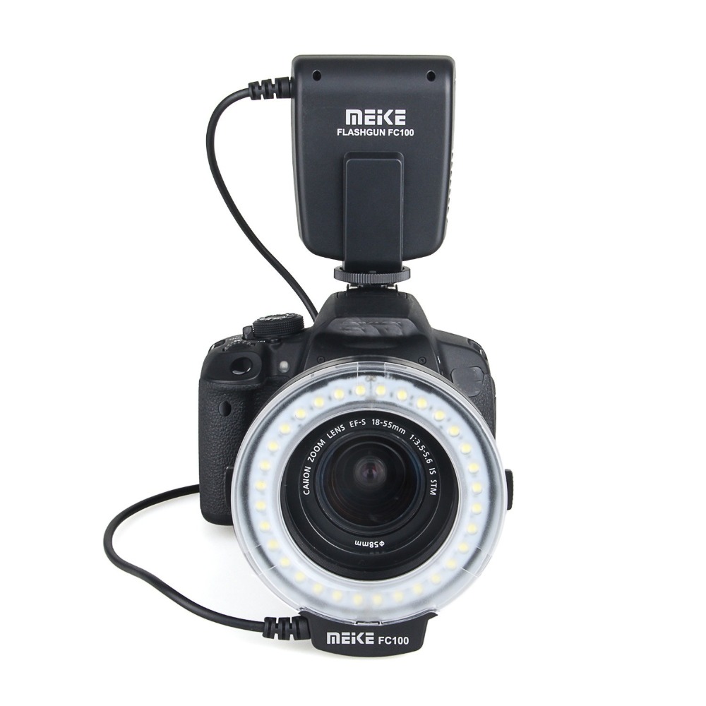 Meike FC-100 MK FC100 Macro Ring Flash Fotografie LED Speedlite Licht voor Canon Nikon Olympus Pentax DSLR Camera