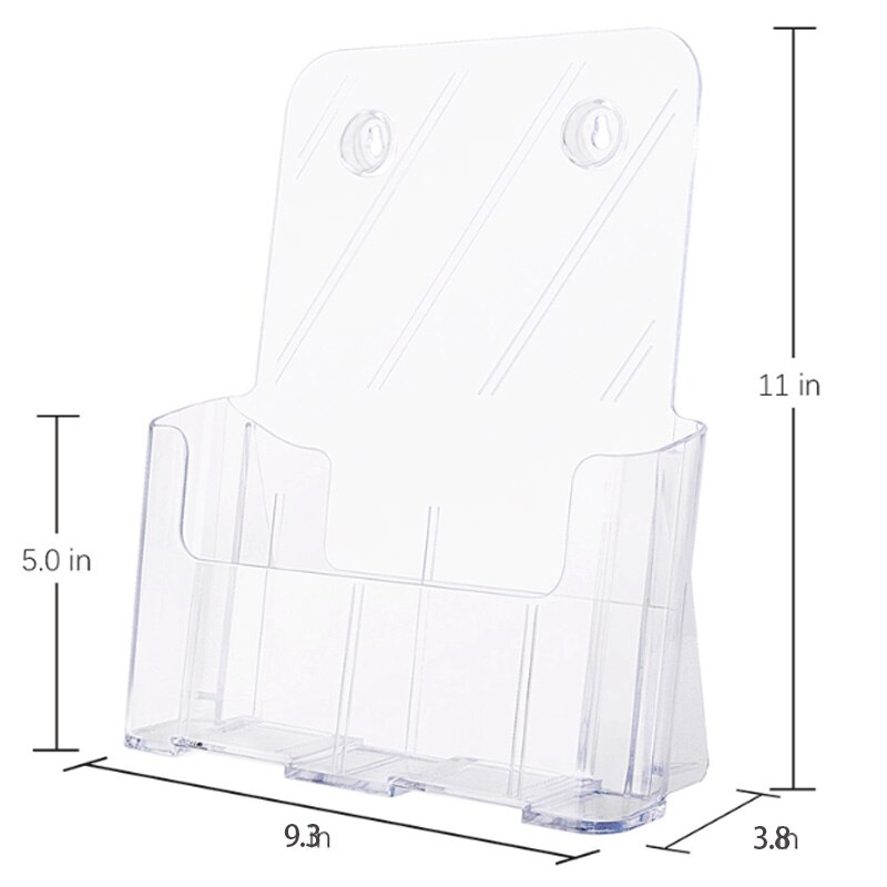 Brochureholder 9.3 x 11 tommer plastiklitteraturholdere klar flyerholder rack kortholder, magasin, pjece, hæfte disp