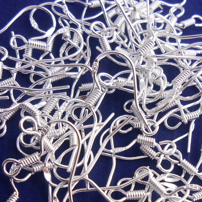 100 stk. 925 fund i sterling sølv øreringskroge lås tilbehør til smykker, der fremstiller dele smykker  pj004