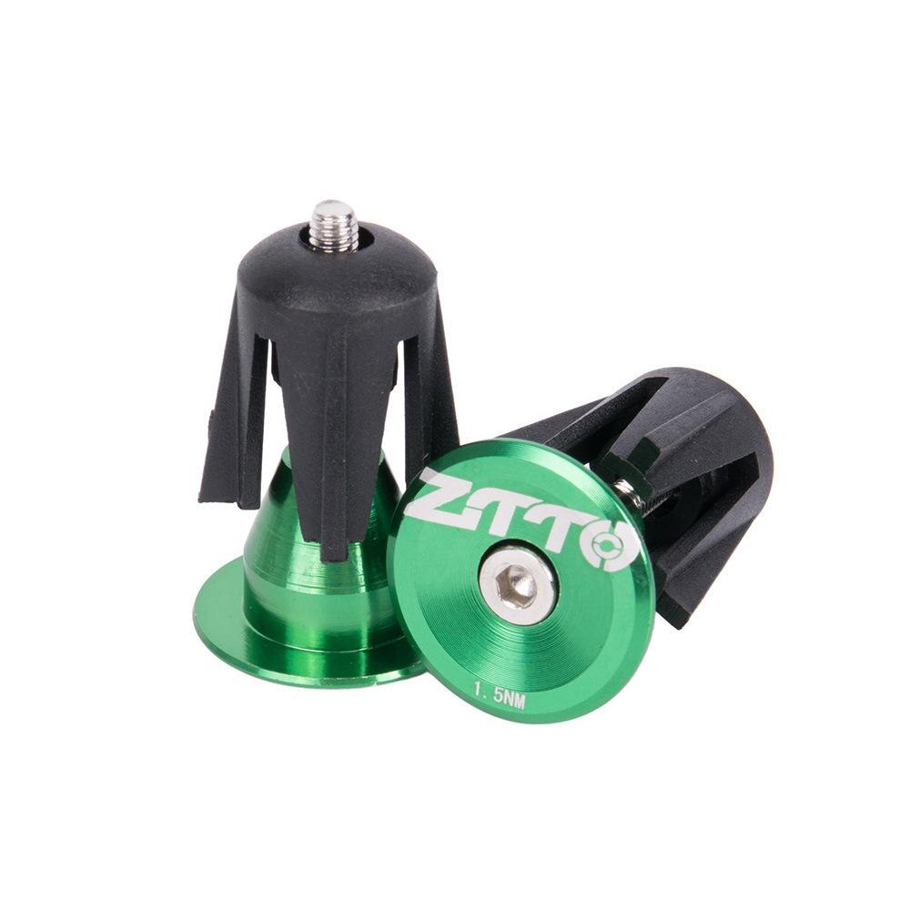 1 Paar Fiets Handvat Plug Fiets Aluminium Cnc Stuur End Pluggen Mouw Plug Stuur Plug 24Mm: green