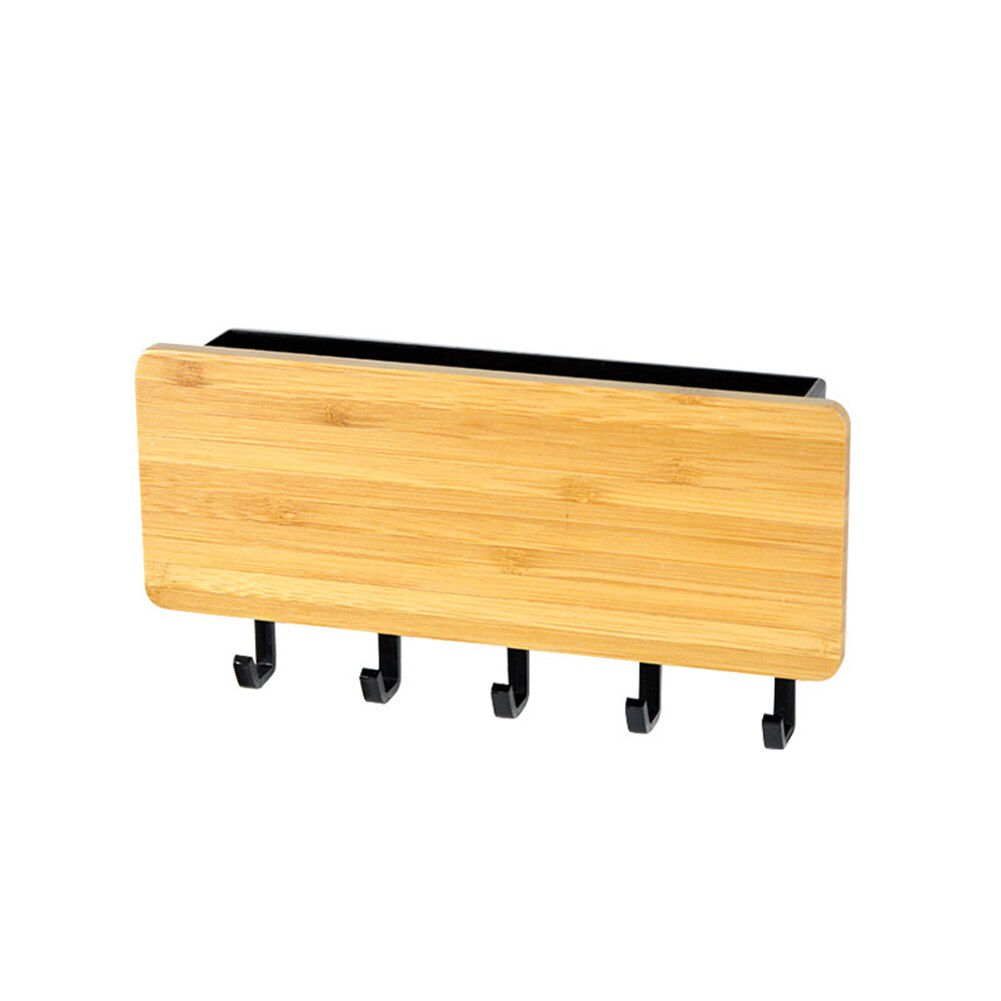 Colgador de llaves decorativo Simple pequeño gancho de pared ahorro de espacio fácil de instalar estante de almacenamiento trasero de puerta de madera: NO 2