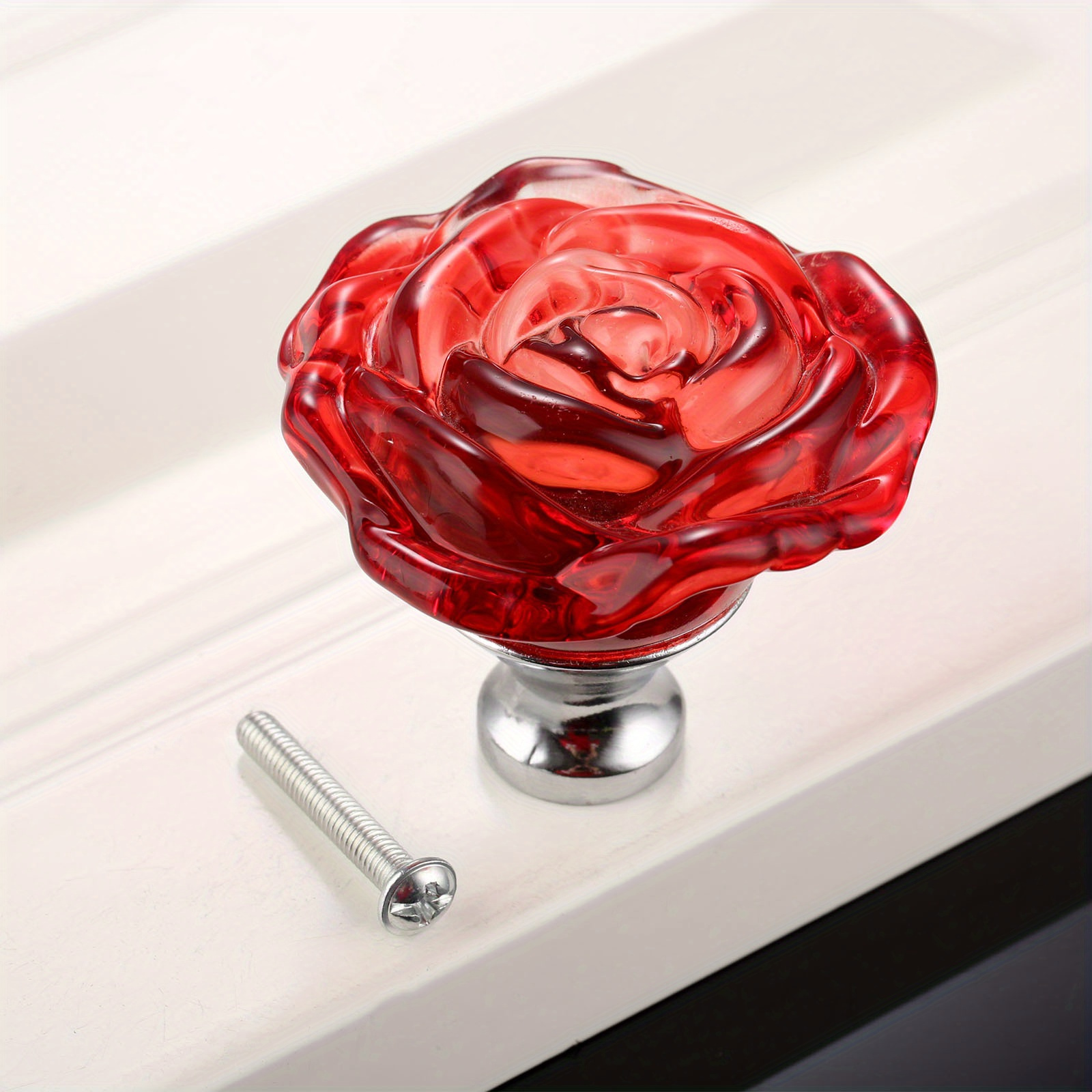 1pc 50mm krystallrose glass klare knotter til møbler, kjøkken, skuffer, skap, kommode, skaphåndtak, møbelbeslag: Blå