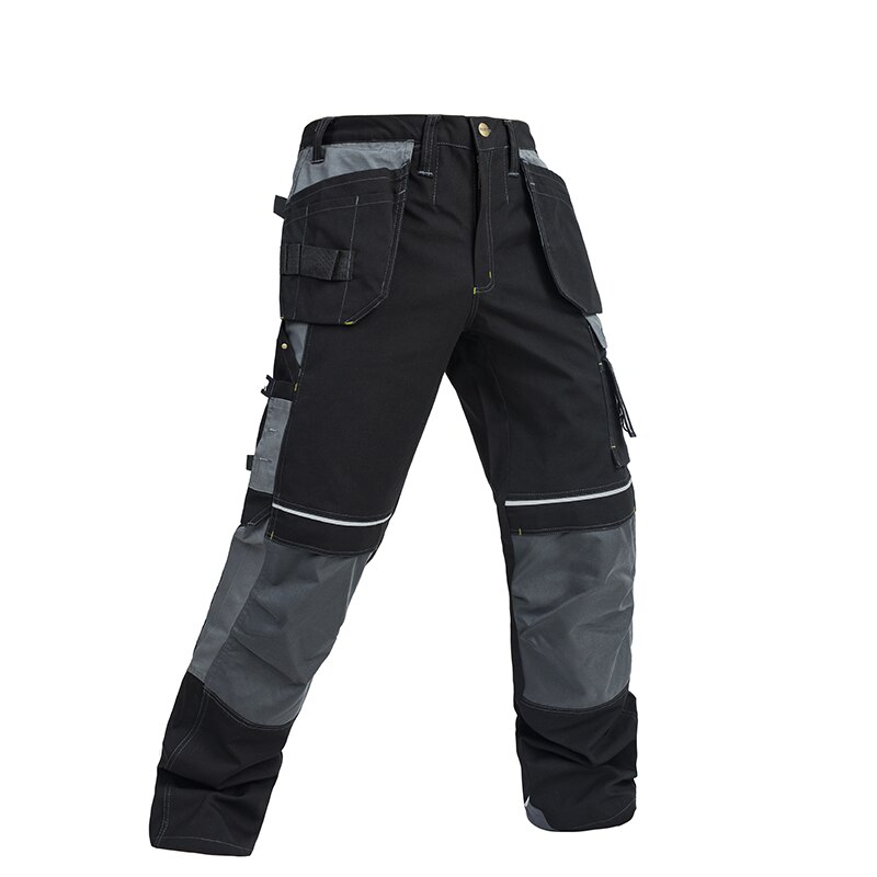 100% cotton men&#39;s work pants with knee pads mechanic craftsman workwear work trousers multi pocket: 165-74