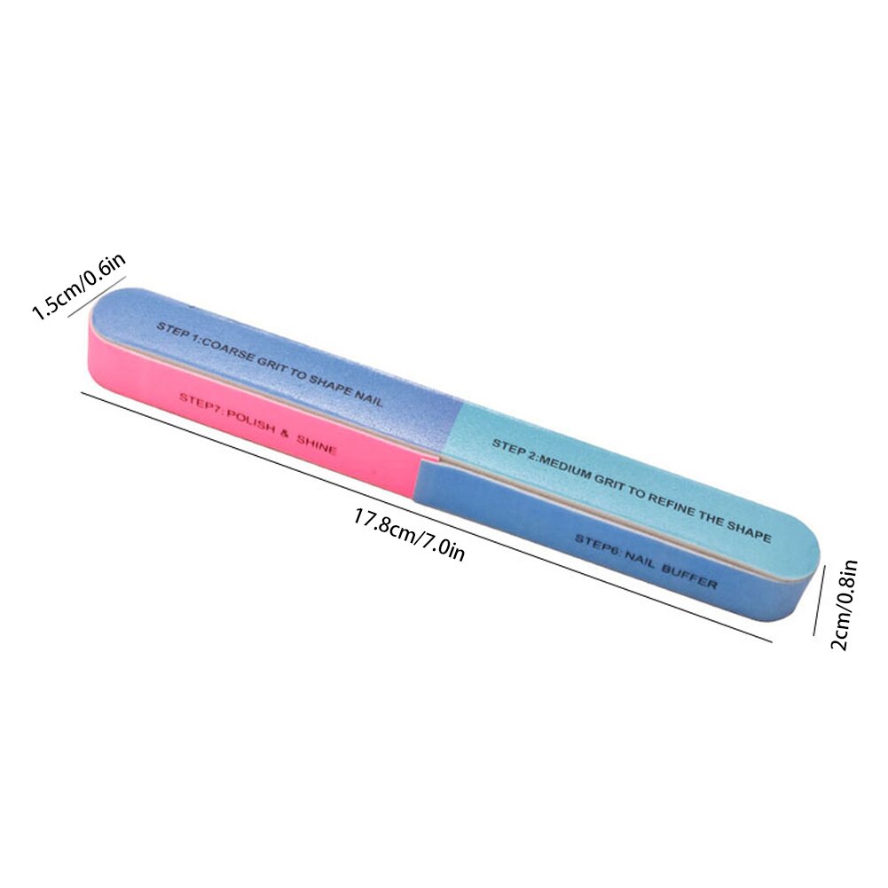 12PCS Nail Files Profession Nail Buffer 7 Sided Emery Boards Sanding Buffer Block Manicure Tools for women