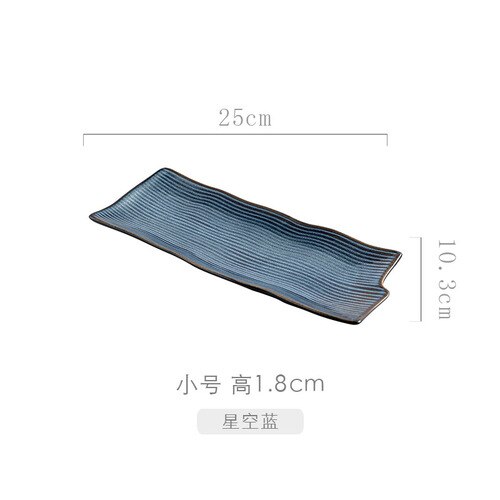 Japanse Stijl Sushi Plaat Rechthoekige Keramische Sashimi Platte Plaat Creatieve Servies Onregelmatige Lange Commerciële Japanse Plaat: B-1PCS- 10inch