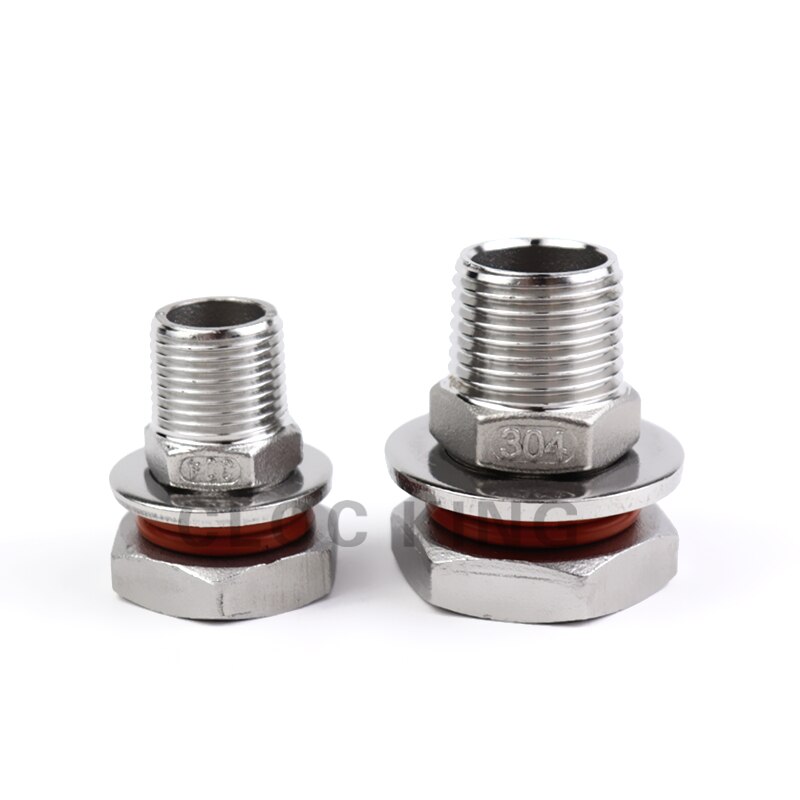 1/4” 3/8” 1/2'' BSP Homebrew Hardware Kettle/Keg Weldless Bulkhead 304 Stainless Steel Fitting DN8 DN10 DN15
