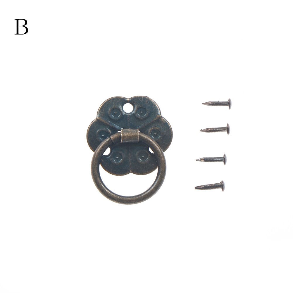Um conjunto de bronze clássico tom quincunx gaveta armário de mesa porta puxar caixa puxadores móveis alças ferragem com parafuso: B