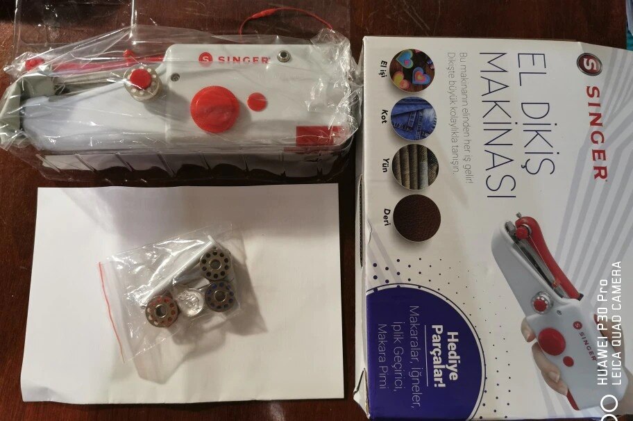 SINGER Hand Sewing Machine Mini Portable fabric knitting Stitch Cordless Needlework Set Repairs overlock embroidery accessories